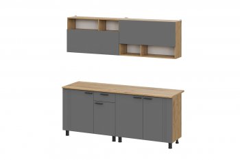 Кухонный гарнитур Монако 2000 мм графит (СВ) в Качканаре - kachkanar.mebel-e96.ru