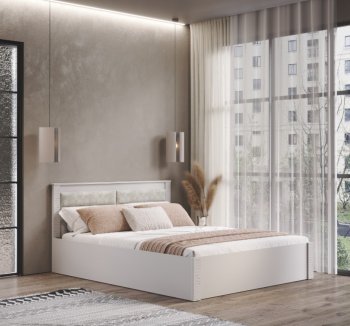 Кровать двуспальная Монако КР-16 кашемир (БТС) в Качканаре - kachkanar.mebel-e96.ru