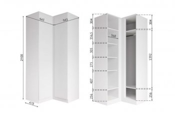 Угловой шкаф Мори белый (ДСВ) в Качканаре - kachkanar.mebel-e96.ru