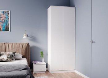 Шкаф двустворчатый Мори МШ800.1 белый (ДСВ) в Качканаре - kachkanar.mebel-e96.ru