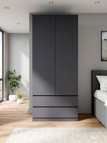 Шкаф 900 мм Мори 900.2 графит высота 2100 мм (ДСВ) в Качканаре - kachkanar.mebel-e96.ru