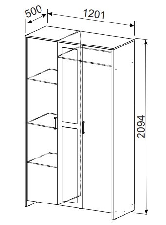 Шкаф распашной 1200 мм Дольче (СВ) в Качканаре - kachkanar.mebel-e96.ru