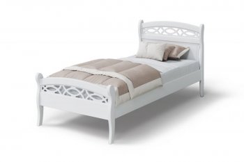 Кровать Натали массив береза + МДФ, белый (МЛК) в Качканаре - kachkanar.mebel-e96.ru