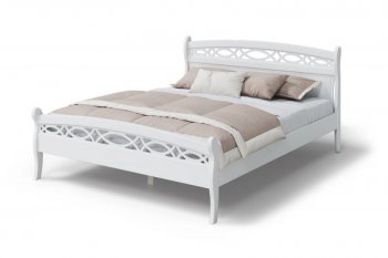 Кровать Натали массив береза + МДФ, белый (МЛК) в Качканаре - kachkanar.mebel-e96.ru
