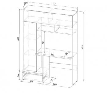 Стол компьютерный Некст-1 + Шкаф (СВ) в Качканаре - kachkanar.mebel-e96.ru