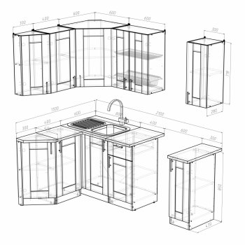 Кухонный гарнитур Ника литл 1500х1300 мм (Герда) в Качканаре - kachkanar.mebel-e96.ru