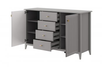 Комод 4 ящика 2 двери Никеа антрацит (БМ) в Качканаре - kachkanar.mebel-e96.ru