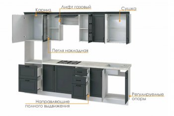 Кухонный гарнитур 3000 мм Николь-1 (Росток) в Качканаре - kachkanar.mebel-e96.ru