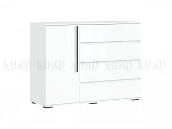 Комод 1 дверь 4 ящика (1200) Норд,  белый (Миф) в Качканаре - kachkanar.mebel-e96.ru