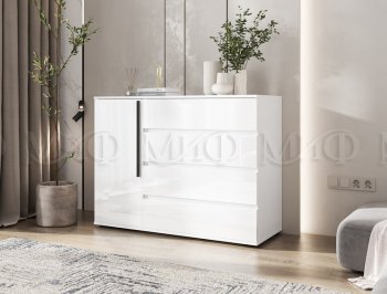 Комод 1 дверь 4 ящика (1200) Норд,  белый (Миф) в Качканаре - kachkanar.mebel-e96.ru