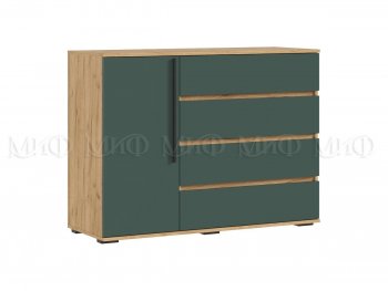 Комод 1 дверь 4 ящика (1200) Норд, крафт/изумруд (Миф) в Качканаре - kachkanar.mebel-e96.ru