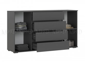 Комод 2 двери 4 ящика (1600) Норд, графит (Миф) в Качканаре - kachkanar.mebel-e96.ru