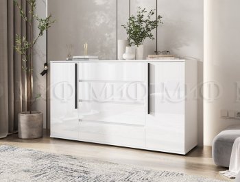 Комод 2 двери 4 ящика (1600) Норд, белый (Миф) в Качканаре - kachkanar.mebel-e96.ru