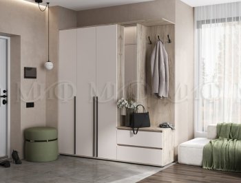 Прихожая Норд модульная крафт серый/кашемир (Миф) в Качканаре - kachkanar.mebel-e96.ru