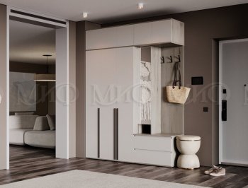 Прихожая Норд модульная крафт серый/кашемир (Миф) в Качканаре - kachkanar.mebel-e96.ru