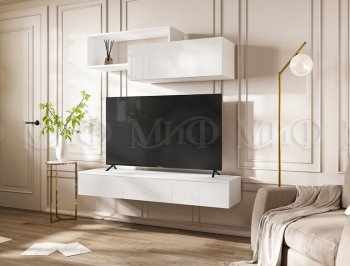 Стенка Норд-2 белый глянец (Миф) в Качканаре - kachkanar.mebel-e96.ru