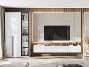 Стенка Норд белый глянец (Миф) в Качканаре - kachkanar.mebel-e96.ru