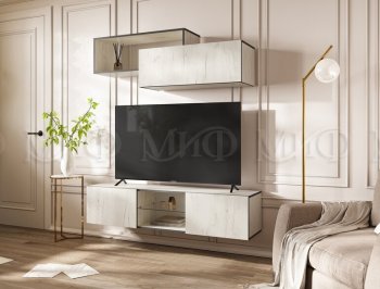 Стенка Норд-1 дуб крафт белый (Миф) в Качканаре - kachkanar.mebel-e96.ru