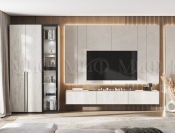 Стенка Норд крафт белый (Миф) в Качканаре - kachkanar.mebel-e96.ru