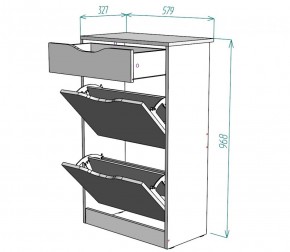 Обувница W22 (ДСС-Белый) в Качканаре - kachkanar.mebel-e96.ru