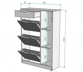 Обувница W44 (Белый) в Качканаре - kachkanar.mebel-e96.ru