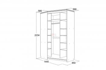 Шкаф-купе угловой Ольга-13 правый в Качканаре - kachkanar.mebel-e96.ru