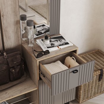 Прихожая Олива муссон софт, модульная (БТС) в Качканаре - kachkanar.mebel-e96.ru