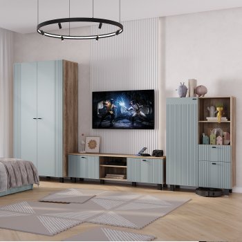 Стенка Олива комп.3 шарли бриз (БТС) в Качканаре - kachkanar.mebel-e96.ru