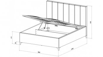 Кровать с ПМ Оливия Серый (Лин) в Качканаре - kachkanar.mebel-e96.ru