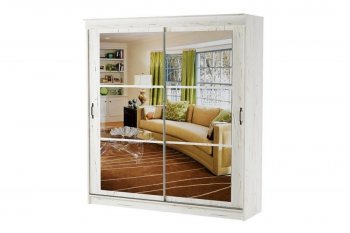 Шкаф-купе 1800 мм Орион крафт белый(Памир) в Качканаре - kachkanar.mebel-e96.ru
