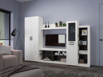 Стенка OSKAR4 сосна белая (Генезис) в Качканаре - kachkanar.mebel-e96.ru