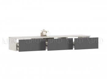 Стенка Оскар комп.2 крафт белый/графит (Миф) в Качканаре - kachkanar.mebel-e96.ru
