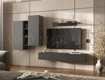 Стенка Оскар комп.2 графит (Миф) в Качканаре - kachkanar.mebel-e96.ru