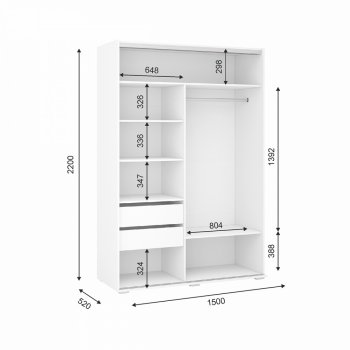 Шкаф-купе 1500 мм Оскар (ИЦ) в Качканаре - kachkanar.mebel-e96.ru