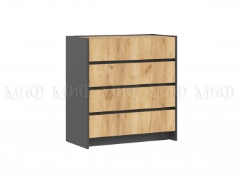 Комод 4ящ. Остин крафт/графит (Миф) в Качканаре - kachkanar.mebel-e96.ru