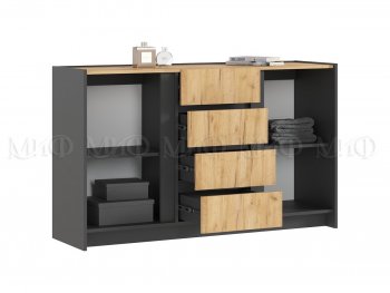 Комод 2дв.4ящ. Остин крафт/графит (Миф) в Качканаре - kachkanar.mebel-e96.ru