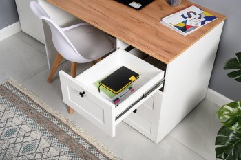 Стол письменный 12.159 Остин белый (Моби) в Качканаре - kachkanar.mebel-e96.ru