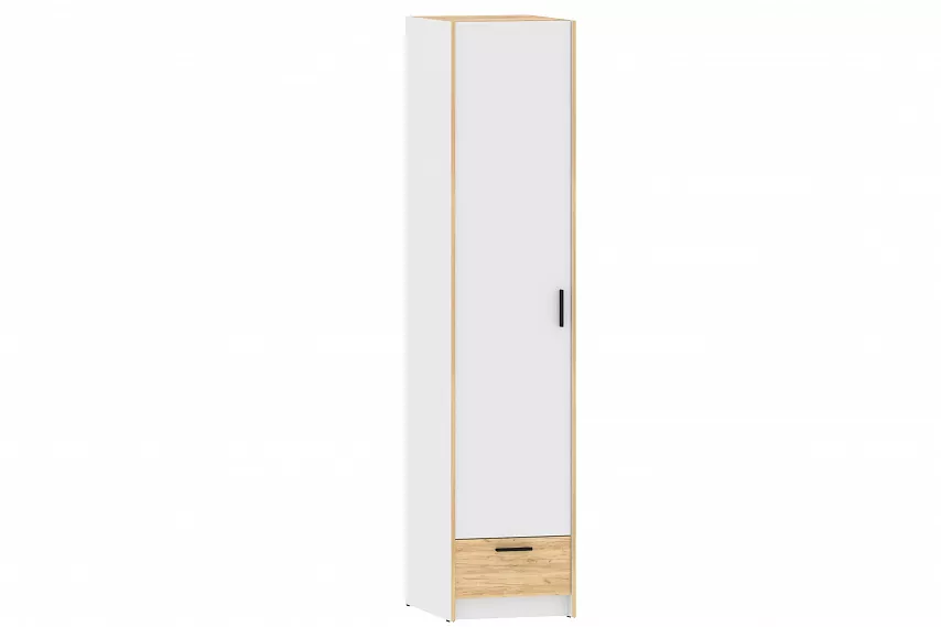 Шкаф 500 мм для одежды Оттавия НМ 011.20 белый (Silva) в Качканаре - kachkanar.mebel-e96.ru | фото