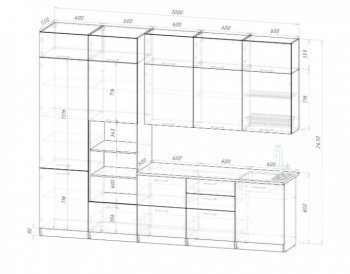 Кухонный гарнитур Парма 3000 мм (Герда) в Качканаре - kachkanar.mebel-e96.ru