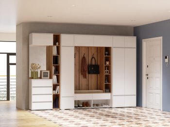 Прихожая Прага модульная, белый (Handis) в Качканаре - kachkanar.mebel-e96.ru