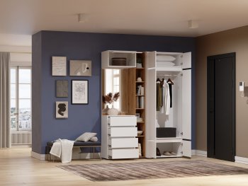 Прихожая Прага модульная, белый (Handis) в Качканаре - kachkanar.mebel-e96.ru