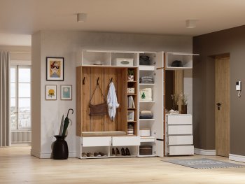 Прихожая Прага модульная, белый (Handis) в Качканаре - kachkanar.mebel-e96.ru