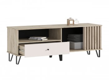 Тумба ТВ (1500) Роджина крафт серый/кашемир (Миф) в Качканаре - kachkanar.mebel-e96.ru