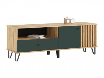 Тумба ТВ (1500) Роджина крафт/изумрудный (Миф) в Качканаре - kachkanar.mebel-e96.ru