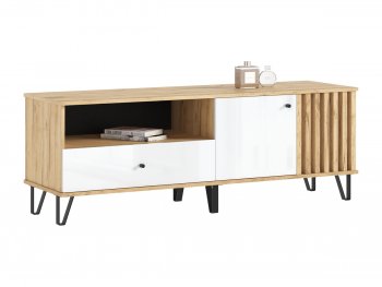 Тумба ТВ (1500) Роджина крафт/белый (Миф) в Качканаре - kachkanar.mebel-e96.ru