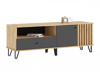 Тумба ТВ (1500) Роджина крафт/графит (Миф) в Качканаре - kachkanar.mebel-e96.ru