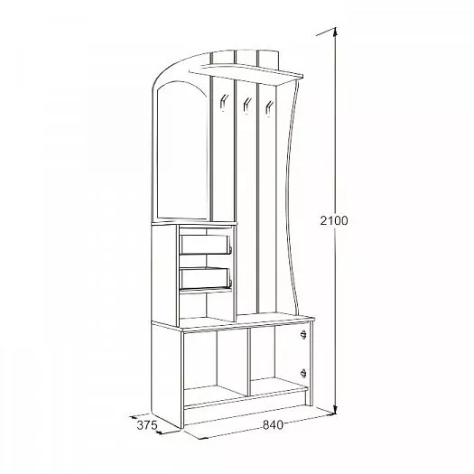 Прихожая Саша-20 в Качканаре - kachkanar.mebel-e96.ru