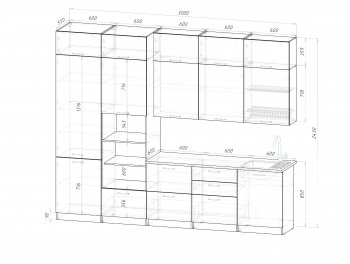 Кухонный гарнитур Шелли макси 3000 мм (Герда) в Качканаре - kachkanar.mebel-e96.ru