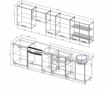 Кухонный гарнитур Руанда 3000 мм в Качканаре - kachkanar.mebel-e96.ru