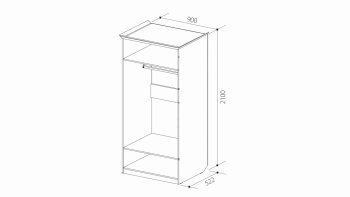 Шкаф 900 мм 2х дверный для платья ШиК-2 (Уголок Школьника 2) в Качканаре - kachkanar.mebel-e96.ru